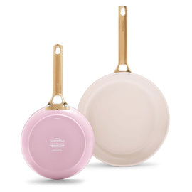 GreenPan - Ensemble de 2 poêles Padova Blush Pink avec revêtement antiadhésif en céramique Bezig met laden...