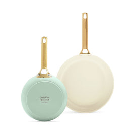 GreenPan - Set de poêles Padova Mint Green 2 pièces avec revêtement antiadhésif en céramique 20/26 cm GreenPan - Padova Mint Green 2-delige pannenset met keramische antiaanbaklaag 20/26 cm Pannenset GreenPan