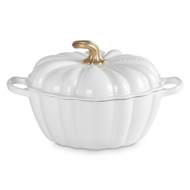 Cocotte à la citrouille Signature Le Creuset blanche 24 cm Le Creuset - Signature Pompoen Braadpan Wit 24 cm Braadpan Le Creuset