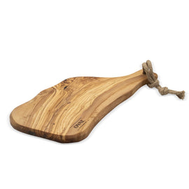 OVAL - Planche de service en pur bois d'olivier Rustique 40-45 cm Bezig met laden...