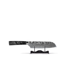 Série japonaise d'impression onyx de Damas - Petit couteau Santoku (13 cm) Shinrai Knives - Damascus Print Onyx Santoku mes 13 cm Santokumes Shinrai Knives