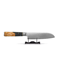 Shinrai Japon - Couteau Santoku Epoxy Onyx Damas 18 cm Shinrai Knives - Epoxy Onyx 2-delige Damascus Messenset - Koksmes + Santoku mes Messenset Shinrai Knives