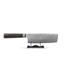 Damas martelé BR Damas Nakiri 18 cm Shinrai Knives - Hammered Damast BR 3-delige Messenset - Koksmes + Nakiri + Santoku Messenset Shinrai Knives