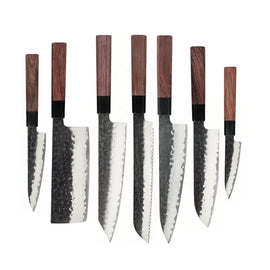 Shinrai Knives - Ensemble de couteaux Damas Kurayami 7 pièces Shinrai Knives - Kurayami 7-delige Damascus Messenset Messenset Shinrai Knives