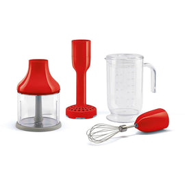 Smeg - Accessoires | Ensemble de 4 accessoires, Rouge, gobelet, hachoir, fouet, presse-purée Bezig met laden...