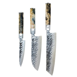 Ame - Set de couteaux japonais 3 pièces Motif Pluie Bezig met laden...