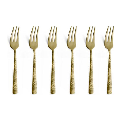 6-pc set cake forks in trend box - Champagne Amefa 