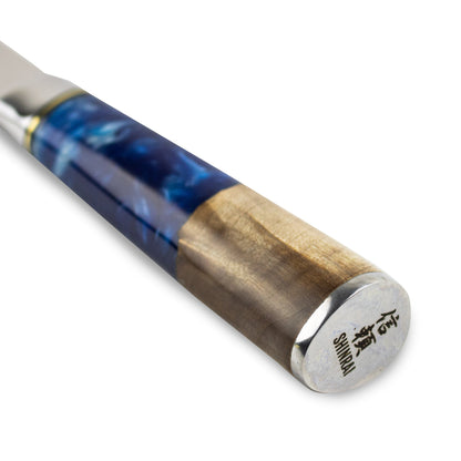 Shinrai Knives - Couteau à Pain Epoxy Saphir Damas 20 cm