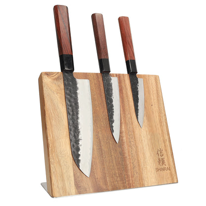 Shinrai Knives - Bloc à couteaux magnétique Cito simple face - Bois d'acacia