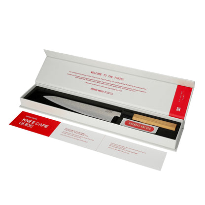 Couteaux Shinrai - Ensemble de couteaux Damas 3 pièces Takumi Kaza - Couteau de chef + Nakiri + Couteau d&#39;office