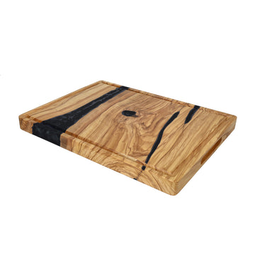 Shinrai Japan - Planche à découper époxy onyx bois d&#39;acacia - 40 x 30 x 3 cm