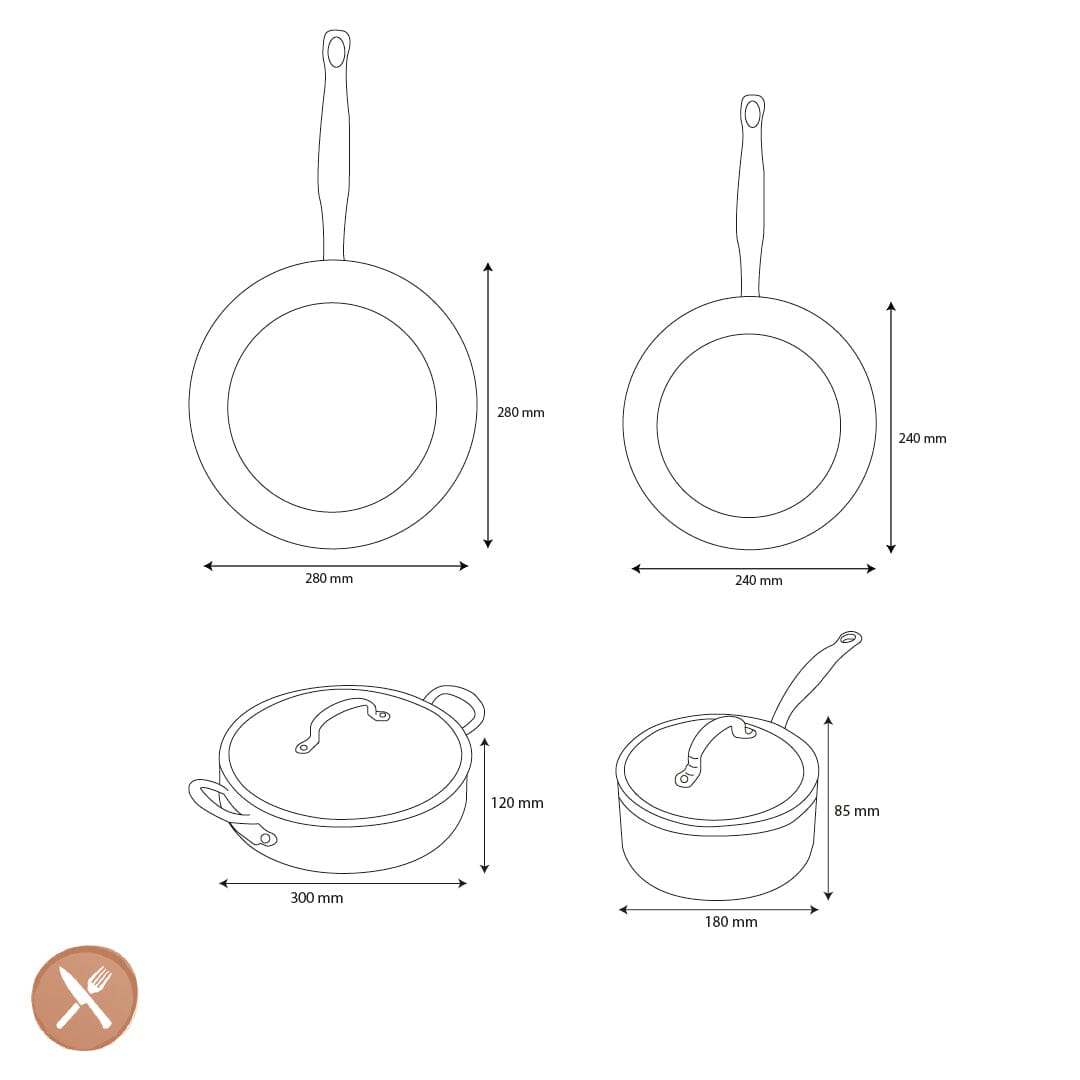 GreenPan - Barcelona Pro XL 6-delige Pannenset 18/24/28/30 cm - steelpan met deksel + 2 koekenpannen + stoofpan met deksel Pannenset GreenPan 
