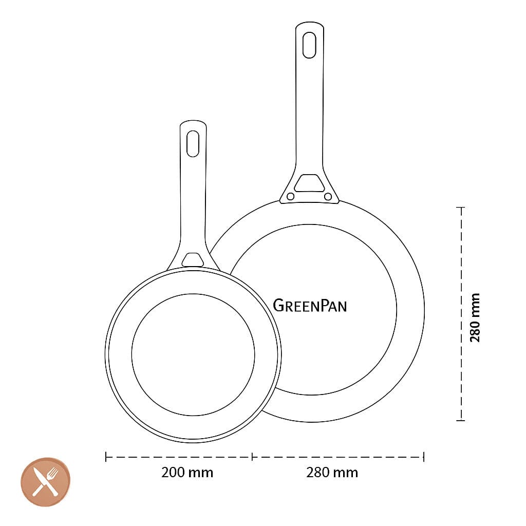 GreenPan - Padova Light Blue 2-delige Pannenset met keramische antiaanbaklaag Pannenset GreenPan 