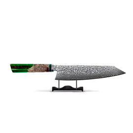 Shinrai Japon - Octogone Émeraude Damas Kiritsuke 23 cm - Édition Spéciale