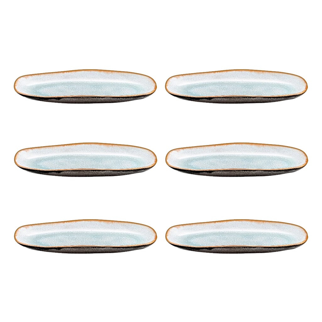 Medard de Noblat - Shadow Aqua Kleine Serveerschaal 23 x 11 cm (set van 6) Serveerschaal Medard de Noblat 