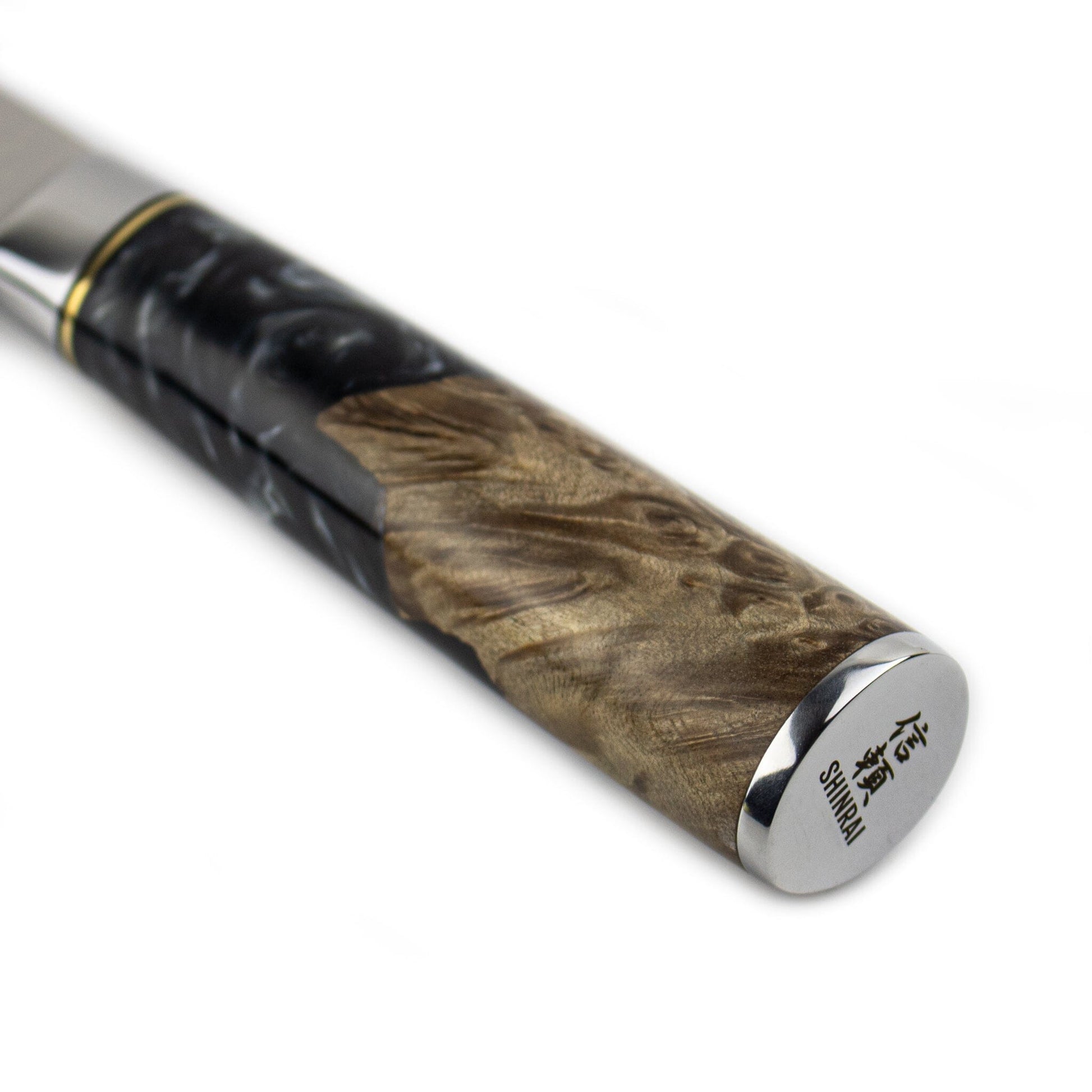 Shinrai Knives - Epoxy Onyx Damascus Nakiri mes 18 cm Nakirimes Shinrai Knives 