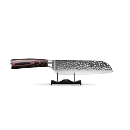 Shinrai Knives - Hammered RVS 5-delige Messenset - Koksmes + Broodmes + Nakiri + Santoku + Schilmes Messenset Shinrai Knives 