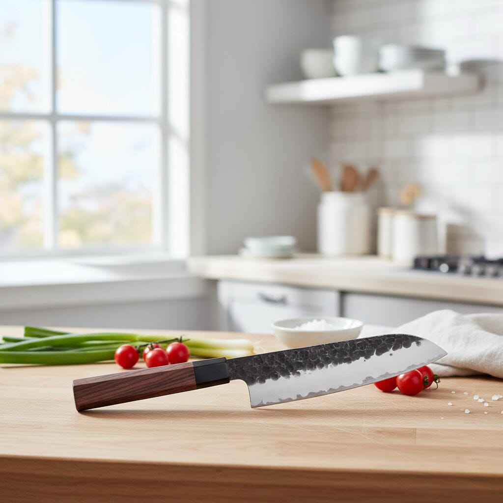 Shinrai Knives - Kurayami Damascus Santokumes 18 cm Santokumes Shinrai Knives 