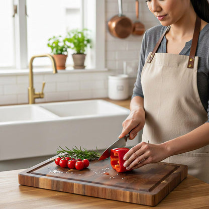 Shinrai Knives - Luxe Snijplank Acaciahout - Kopshout - 35 × 25 × 2.5 cm Houten snijplank Shinrai Knives 