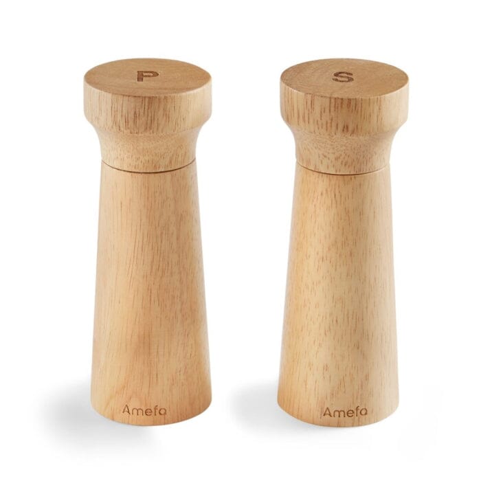 Amefa - Modern 2 piece Pepper&Salt mills set wood 15cm - in gift box Amefa 