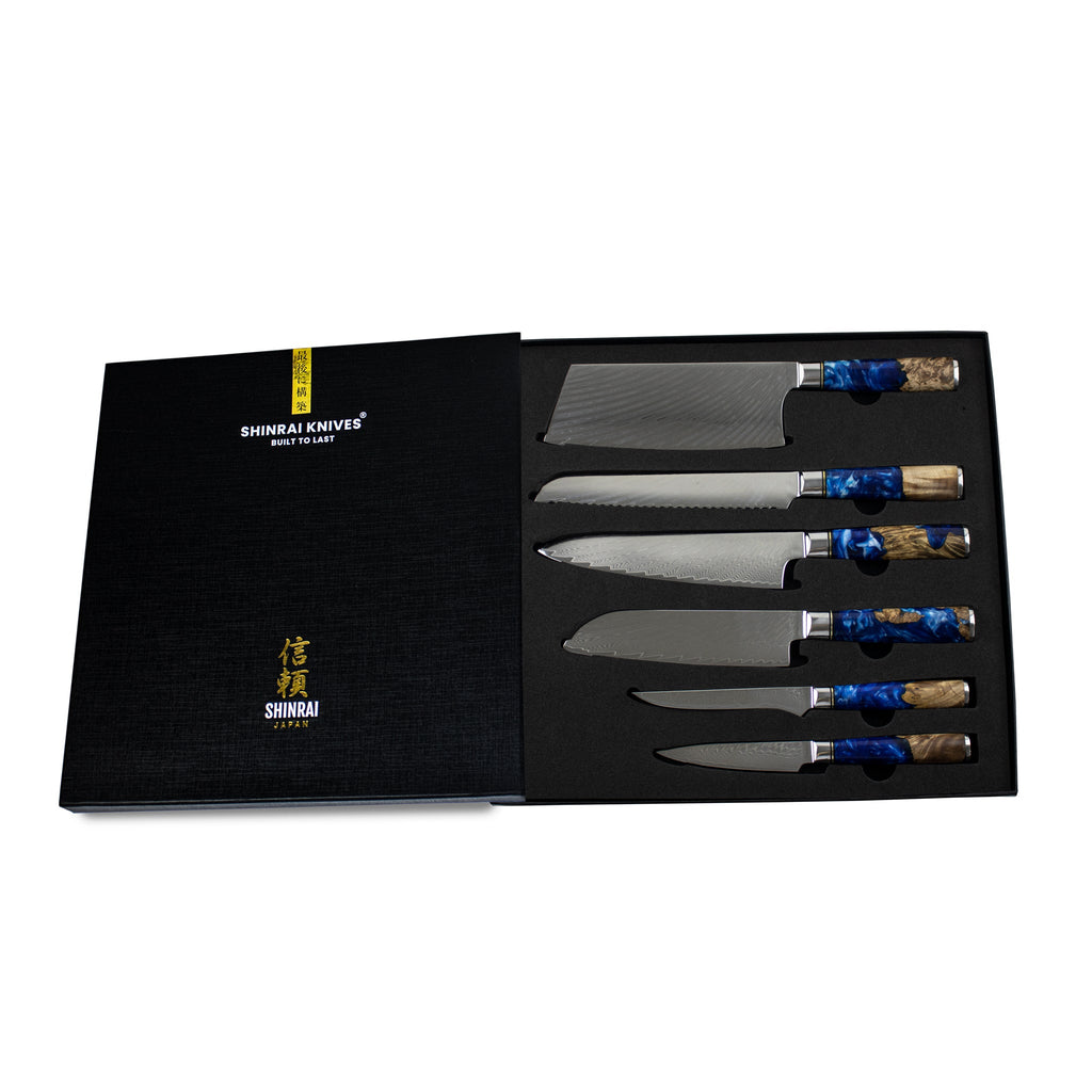 Set de couteau de cuisine japonais Bleu Saphir