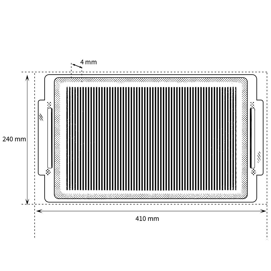 Eurolux - Grillplaat met grepen 41 x 24 x 2,5 cm - Flexinductie Grillplaat Eurolux 