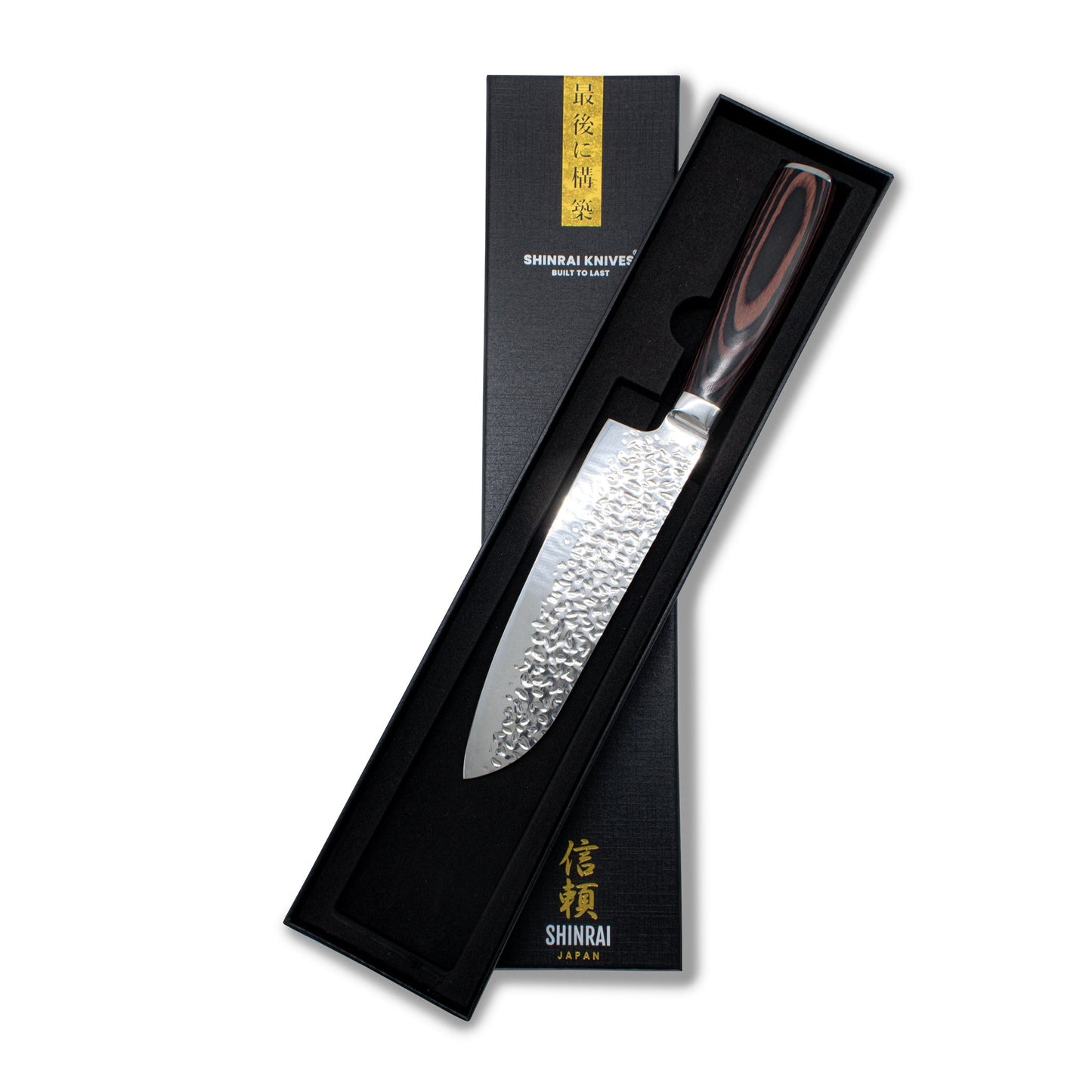 Hammered RVS Santoku 18 cm Shinrai Japan 