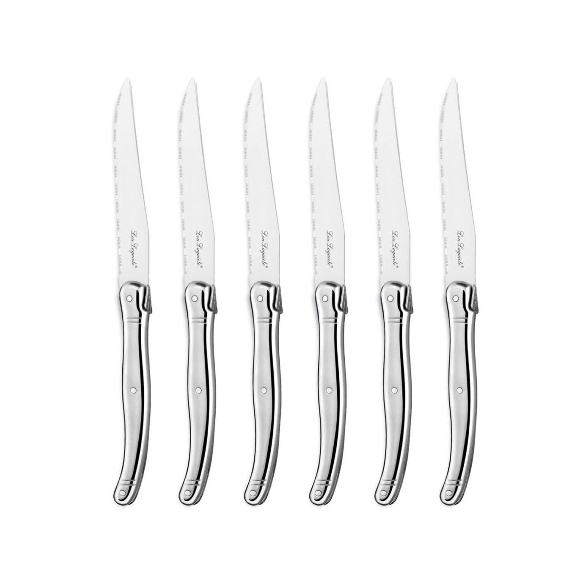 Lou Laguiole - 6-pc steak knives in wooden block - inox Steakmes Lou Laguiole 