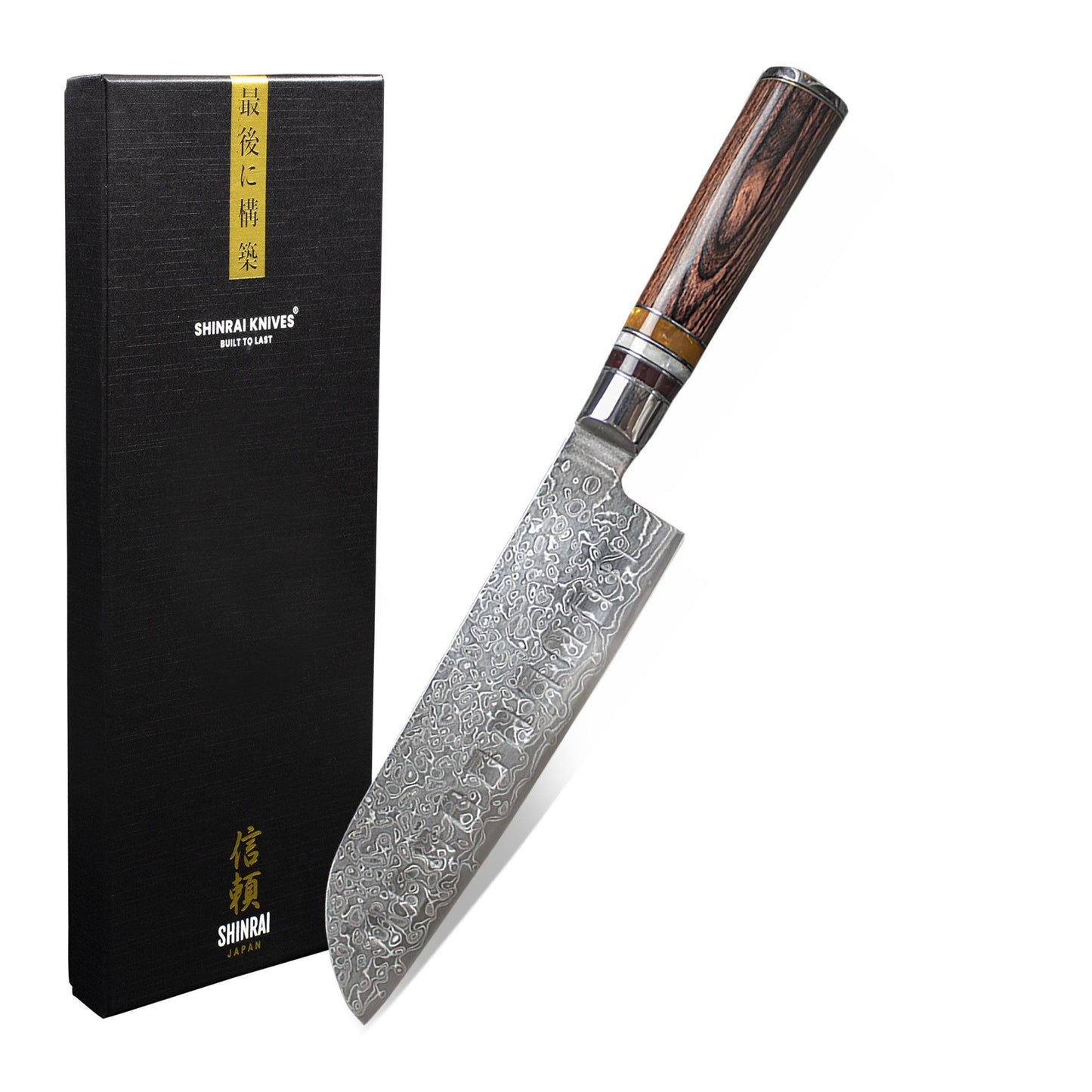 Micarta Jewels Serie - Santoku mes Keukenmessen Shinrai Japan 