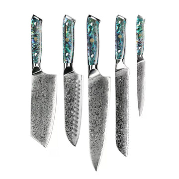 Parelmoer Jewels Serie 5-delige Damascus Messenset Shinrai Japan 