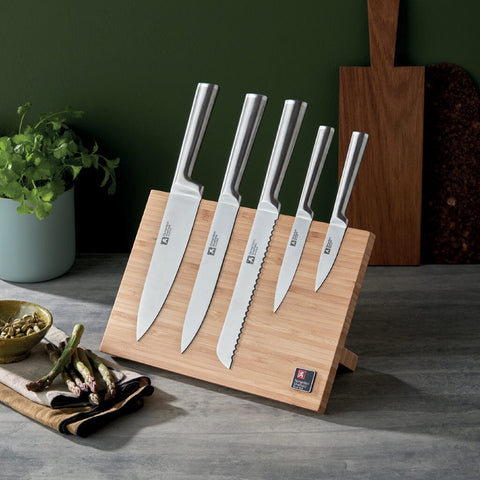 Porte-couteau magnétique de cuisine avec aimant puissant, porte-couteau  magnétique en bois de bambou, bloc